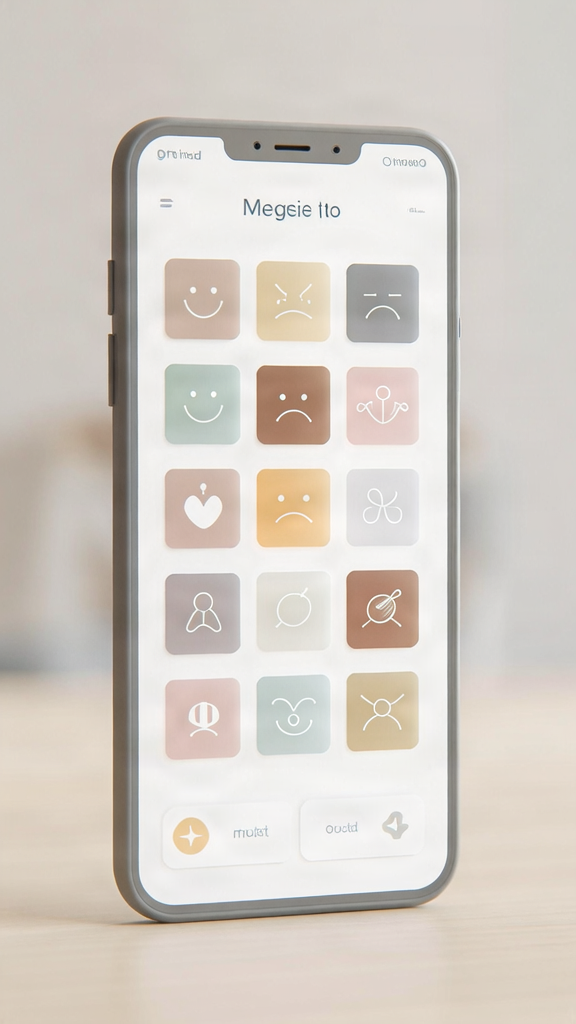 L'application Interface de check-in émotionnel dans l'application Aparté.