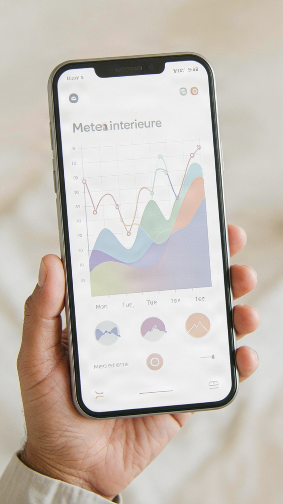 L'application Graphique d'évolution de la météo intérieure dans l'application Aparté.